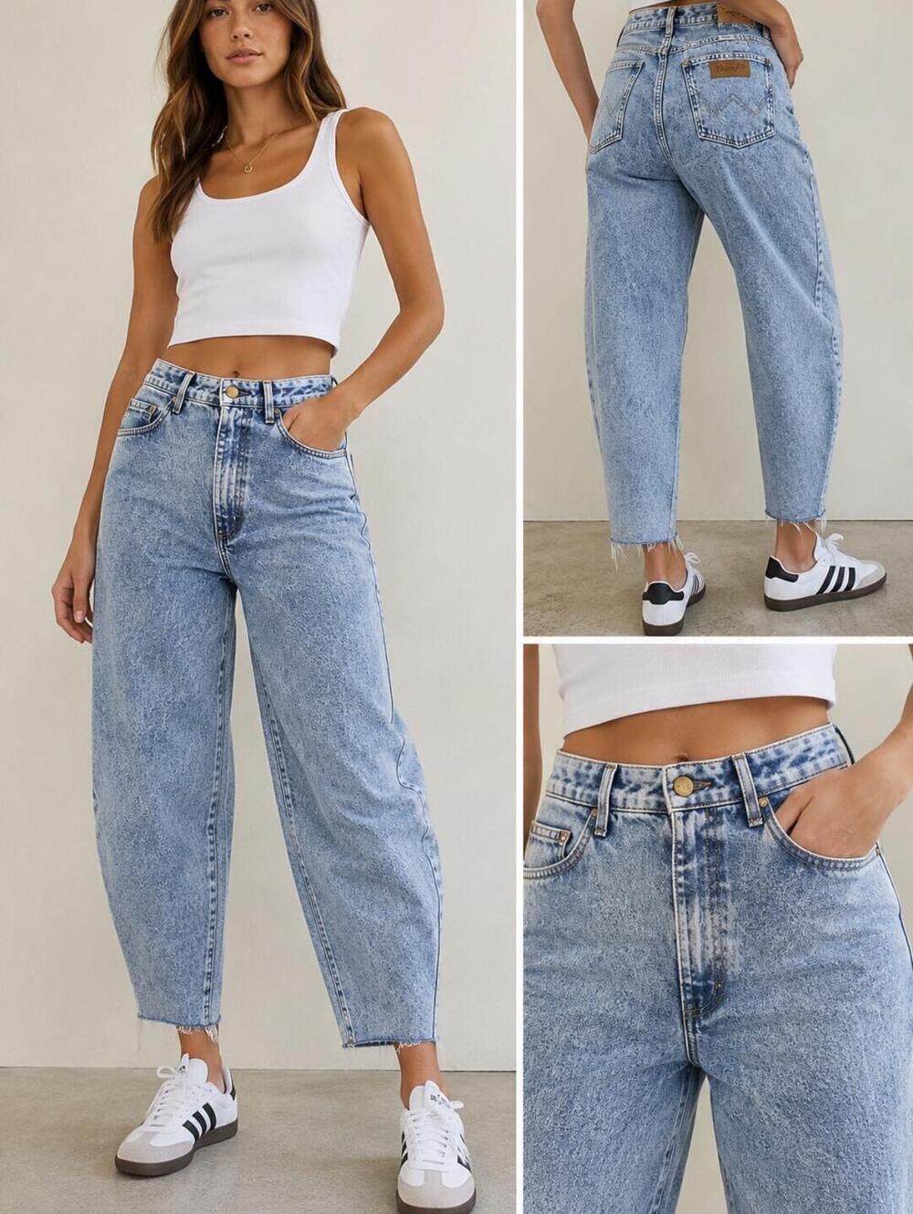 Wrangler Barrel Jeans High Rise Acid Wash